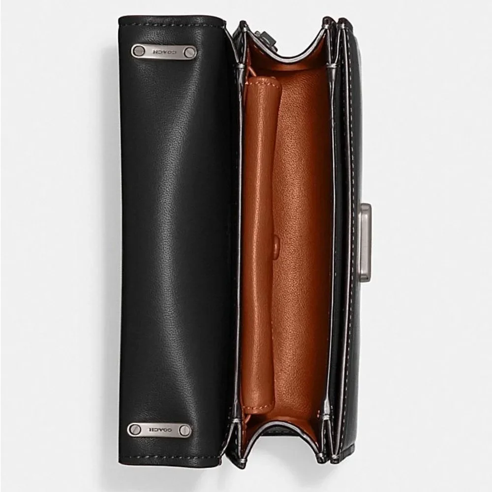 NWT Coach Bandit Crossbody Bag Luxe Refined Calf Leather Black Silver CD724 - Picture 4 of 16